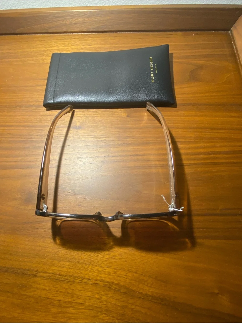 Kurt Geiger Transparent Brown Oversized Square Sunglasses